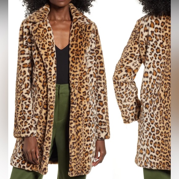 I.AM.GIA Jackets & Blazers - I.AM.GIA Stefani Leopard Print Faux Fur Coat